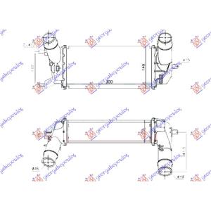 HLADNJAK INTERCOOLERA 1.0 ECOBOOST BENZIN 300x147x80 FORD FIESTA (2017-) (OEM: 2068430, 2163154, H1BG6K775AB)