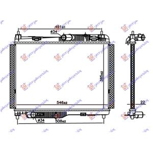 HLADNJAK 1.0 EcooBoost-1.1 MANUAL BENZIN -1.5dCi FORD FIESTA (2017-) (OEM: 2101541/2101532/21781, 2101541210153221781, H1BG8005CC/H1BG8005AD)