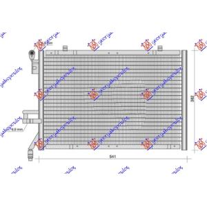 HLADNJAK KLIME 1.0 EcoBoost BENZIN (502x349x16) FORD FIESTA (2017-) (OEM: 1933739, 2026260, G1B119710AA)