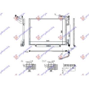 HLADNJAK KLIME SVI MODELI BENZIN 500x350x16 FORD ECOSPORT (2013-2017) (OEM: 1837726, 1860214, 2027610)