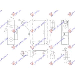 HLADNJAK INTERCOOLERA 1.6-2.2i DTEC DIZEL (150x255x62) HONDA CR-V (2013-2015) (OEM: 19710R7CG01, 19710RSXG01)