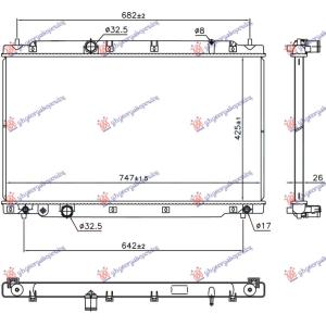 HLADNJAK MOTORA 1.5 BENZIN VTEC (425x747x26) HONDA CR-V (2017-) (OEM: 190105PAA01, 190105SJ003)