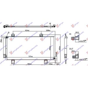 HLADNJAK KLIME 1.3 BENZIN (73.7x35.3x1.6) HONDA JAZZ (2015-2018) (OEM: 80100-T5B-003, 80100T5B003)