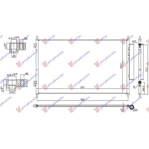 HLADNJAK KLIME BENZIN/DIZEL (665x395x12) HONDA HR-V (2015-2019) (OEM: 80110-T7W-A01, 80110T7WA01)