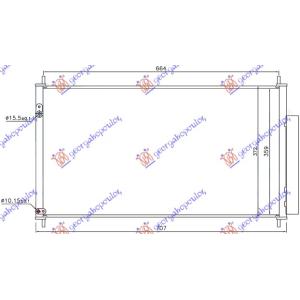 HLADNJAK KLIME BENZIN-DIZEL (665x360x16) HONDA CIVIC H/B-L/B (2012-2016) (OEM: 80110-TV0-E01, 80110TV0E01, 80110TV1E01)