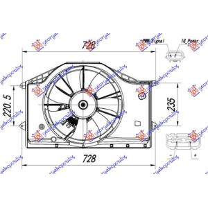 VENTILATOR KOMPLET 1.0-1.5 VTEC BENZIN HONDA CIVIC SEDAN (2016-2022) (OEM: 190155AAA01, 190155AYH01, 19015RAAA01)