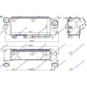 HLADNJAK INTERCOOLERA 2.0 CRDI (350x146x90) HYUNDAI iX35/TUCSON (2010-2015) (OEM: 282712F450, 282712F750)