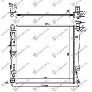 HLADNJAK MOTORA 2.0 DIZEL AUTOMATIK 485x470 CESKA KOYO HYUNDAI iX35/TUCSON (2010-2015) (OEM: 253102Y010, 253102Y020)