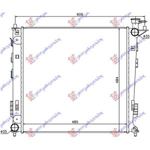 HLADNJAK MOTORA 1.7/2.0 CRDi DIZEL (MAN) (485x470x16) (CESKA) HYUNDAI iX35/TUCSON (2010-2015) (OEM: 25310-2Y000, 253102Y000, 253102Y001)