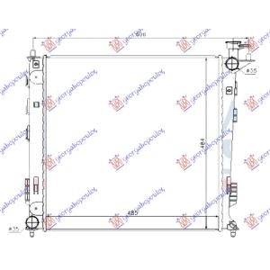 HLADNJAK MOTORA 1.7-2.0 DIZEL MANUAL (485x485) KOREJA HYUNDAI iX35/TUCSON (2010-2015) (OEM: 253102S000, 253102S150)