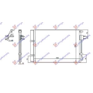 HLADNJAK KLIME 1.2-1.4i BENZIN (520x370x12) HYUNDAI i20 (2012-2014) (OEM: 976060U000, 976060U000AS)