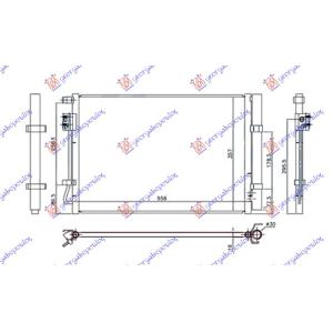 HLADNJAK KLIME 1.2-1.4i BENZIN (490x370x16) HYUNDAI i20 (H/B) (2014-2018) (OEM: 97606C8000, 97606C8050)