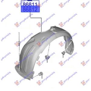 POTKRILO (SA ZVUCNOM IZOLACIJOM) PLASTICN (A KVALITET) Leva str. HYUNDAI i20 III (2020-2024) (OEM: 86811-Q0000, 86811Q0000)