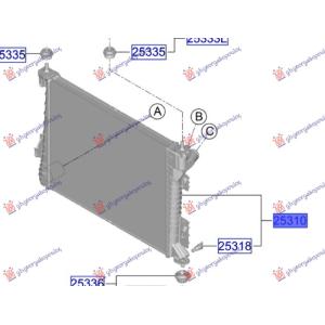 HLADNJAK MOTORA 1.0 BENZIN/HIBRID (480x382) HYUNDAI i20 III (2020-2024) (OEM: 25310-Q0300, 25310Q0300)