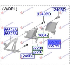 USMERIVAC VAZDUHA PREDNJEG BRANIKA (ZA VOZILA SA DNEVNIM SVETLOM) (O) Desna str. HYUNDAI i20 (2024-) (OEM: 86542-Q0GA0, 86542Q0GA0)