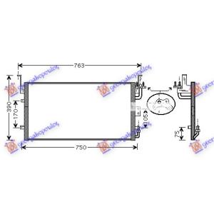 HLADNJAK KLIME (703x341x18) HYUNDAI SONATA (2001-2005) (OEM: 9760638001)