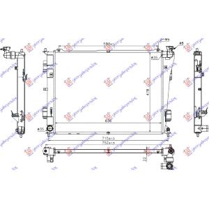 HLADNJAK 2.0-2.4 MANUAL BENZIN (635x480x16) HYUNDAI SONATA (2011-2015) (OEM: 253103S000, 253103S001, 253103S050)