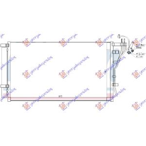 HLADNJAK KLIME 2.0i-2.4 BENZIN (695x383x16) HYUNDAI SONATA (2015-2018) (OEM: 97606-C1000, 97606-C1001, 97606C1000)