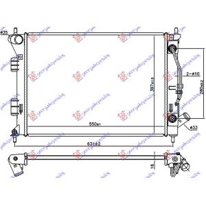 HLADNJAK 1.6 BENZIN AUTOMATIK +/- A/C (55x39.7x1.6) HYUNDAI i30 5D (2012-2014) (OEM: 25310-A6150, 25310A6150)