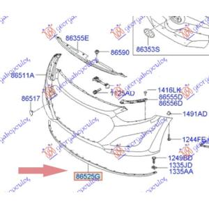 SPOJLER PREDNJEG BRANIKA (O) HYUNDAI i30 5D (2012-2014) (OEM: 86590-A6000, 86590A6000)