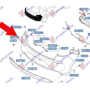 BRANIK ZADNJI (H/B) (SA OTVOROM ZA SENZOR) (O) HYUNDAI i30 HATCHBACK/TOURER (2017-2020) (OEM: 86610-G4000, 86610G4000)