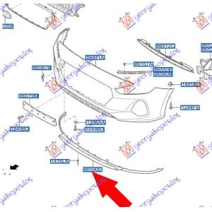 SPOJLER PREDNJEG BRANIKA (O) HYUNDAI i30 HATCHBACK/TOURER (2017-2020) (OEM: 86591-G4000, 86591G4000)