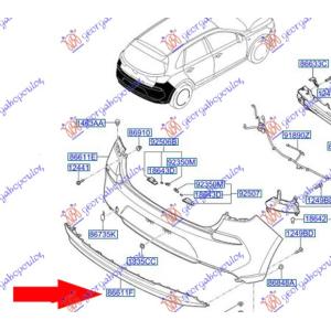 SPOJLER ZADNJEG BRANIKA (H/B) (O) HYUNDAI i30 HATCHBACK/TOURER (2017-2020) (OEM: 86612-G4000, 86612G4000)