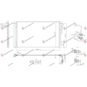 HLADNJAK KLIME 1.6 (126PS)/2.0 (150PS) BENZIN HYUNDAI i30 HATCHBACK/TOURER (2017-) (OEM: 97606F2090)