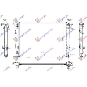 HLADNJAK MOTORA 2.4-3.3-3.5 BENZIN AUTOMATIK (670x475) HYUNDAI SANTA FE (2009-2012) (OEM: 253102B400, 253102B600, 253102B650)