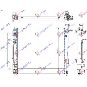 HLADNJAK MOTORA 2.0-2.2 DIZEL AUTOMATIK 51x48 HELLA TYPE HYUNDAI SANTA FE (2009-2012) (OEM: 253102B970, 253102B990)