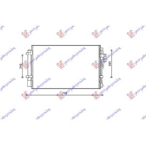 HLADNJAK KLIME 2.7 i24V-2.2 CRDi (67.5x42.5) HYUNDAI SANTA FE (2009-2012) (OEM: 97606-2P500, 976062B200, 976062P500)