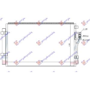 HLADNJAK KLIME 2.4-3.3-3.5 BENZIN 700x410x12 HYUNDAI SANTA FE (2009-2012) (OEM: 976061U100, 976061U100AS)