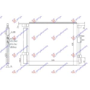 HLADNJAK KLIME 2.0-2.2 DIZEL 490x430 TIP HALLA HYUNDAI SANTA FE (2012-2016) (OEM: 976062W000, 976062W001)