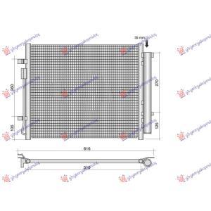 HLADNJAK KLIME 1.6 BENZIN/HIBRID - 2.2 DIZEL (500x430x16) HYUNDAI SANTA FE (2020-2024) (OEM: 97606P2000)
