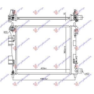 HLADNJAK MOTORA SVI MODELI MANUAL 420x360x16 HYUNDAI i10 (2013-2016) (OEM: 25310-B9000, 25310B9000)