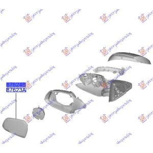 STAKLO RETROVIZORA SA GREJACEM (KONVEKSNO) (O) Desna str. HYUNDAI i10 III (2023-) (OEM: 87621-K7010, 87621K7010)