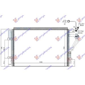 HLADNJAK KLIME BENZIN (570x375x16) HYUNDAI ELANTRA (2013-2015) (OEM: 976063X000, 976063X600, 976063X601)