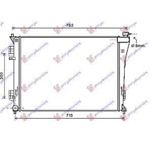 HLADNJAK MOTORA 1.6-2.0i16V (63.8x48.5x1.4) HYUNDAI i40 (2011-) (OEM: 25310-3Z250, 253103Z250)