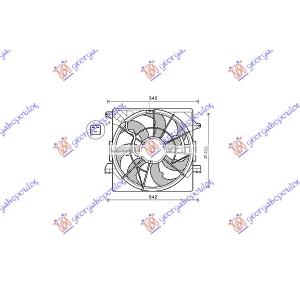 VENTILATOR 1.7 DIZEL (465mm) (3PIN) HYUNDAI i40 (2011-) (OEM: 25380-3Z800, 25380-3Z801, 253803Z800)