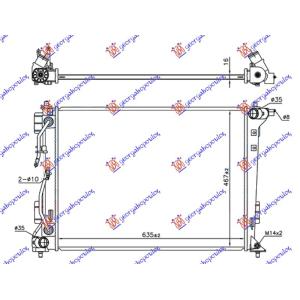 HLADNJAK MOTORA 1.6 GDi - 2.0i BENZIN (AUTO) (640x460) (CESKA) (KOYO) HYUNDAI TUCSON II (TL) (2018-2020) (OEM: 25310D7600, 25310D7650)