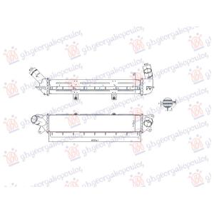 HLADNJAK INTERKULERA BENZIN/HIBRID (600x112) HYUNDAI KONA 2020-2023 (0S/0SE/0SI) (OEM: 282702B830)