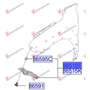 NOSAC PREDNJEG BRANIKA BOCNI PLASTICNI (O) Desna str. HYUNDAI KONA (2023-) (OEM: 86552-BE000, 86552BE000)