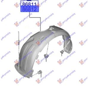 POTKRILO (SA ZVUCNOM IZOLACIJOM) PLASTICN (A KVALITET) Desna str. HYUNDAI BAYON (2021-2024) (OEM: 86812-Q0000, 86812Q0000)