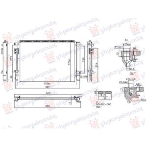 HLADNJAK KLIME 1.2 BENZIN/PETROL (512x359x16) HYUNDAI BAYON (2021-) (OEM: 97606Q0000)