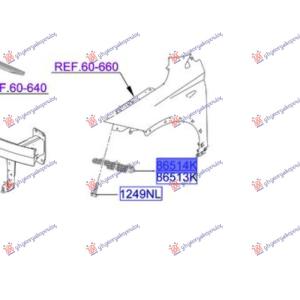 NOSAC BLATOBRANA BOCNI PLASTICNI (O) Leva str. HYUNDAI BAYON (2024-) (OEM: 86551Q0AA0)