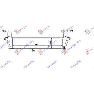 HLADNJAK INTERCOOLERA 2.5-3.0 TD (665x146x64) ISUZU P/U D-MAX (2012-2016) (OEM: 8980906272)