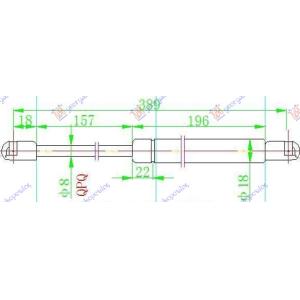 AMORTIZER HAUBE (390L-400N) JAGUAR X-TYPE (2001-2009) (OEM: 1X4316C826AC, C2S1927)