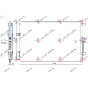 HLADNJAK KLIME 1.6 BENZIN-DIZEL (495x400x16) KIA SOUL (2011-2013) (OEM: 97606-2K000, 976062K000, 976062K600)