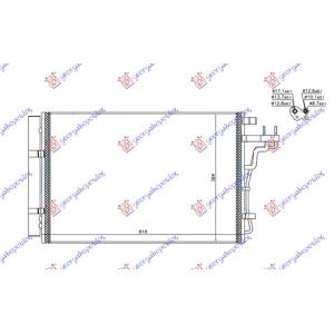 HLADNJAK KLIME SVI MODELI BENZIN (550x400x12) KIA SOUL (2013-2016) (OEM: 97606B2000)