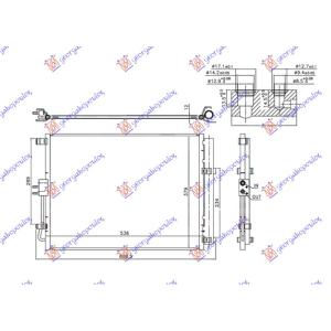 HLADNJAK KLIME SVI MODELI DIZEL (480x400x12) KIA SOUL (2013-2016) (OEM: 97606B2200, 97606B2201)